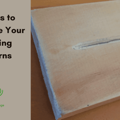 Wood plank with a carved groove and new diverging path, alongside the title "7 Steps to Regroove Your Thinking Patterns" and the Turning The Page logo
