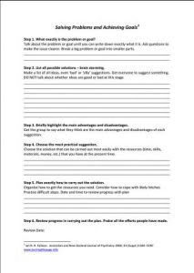 Problem solving sheet